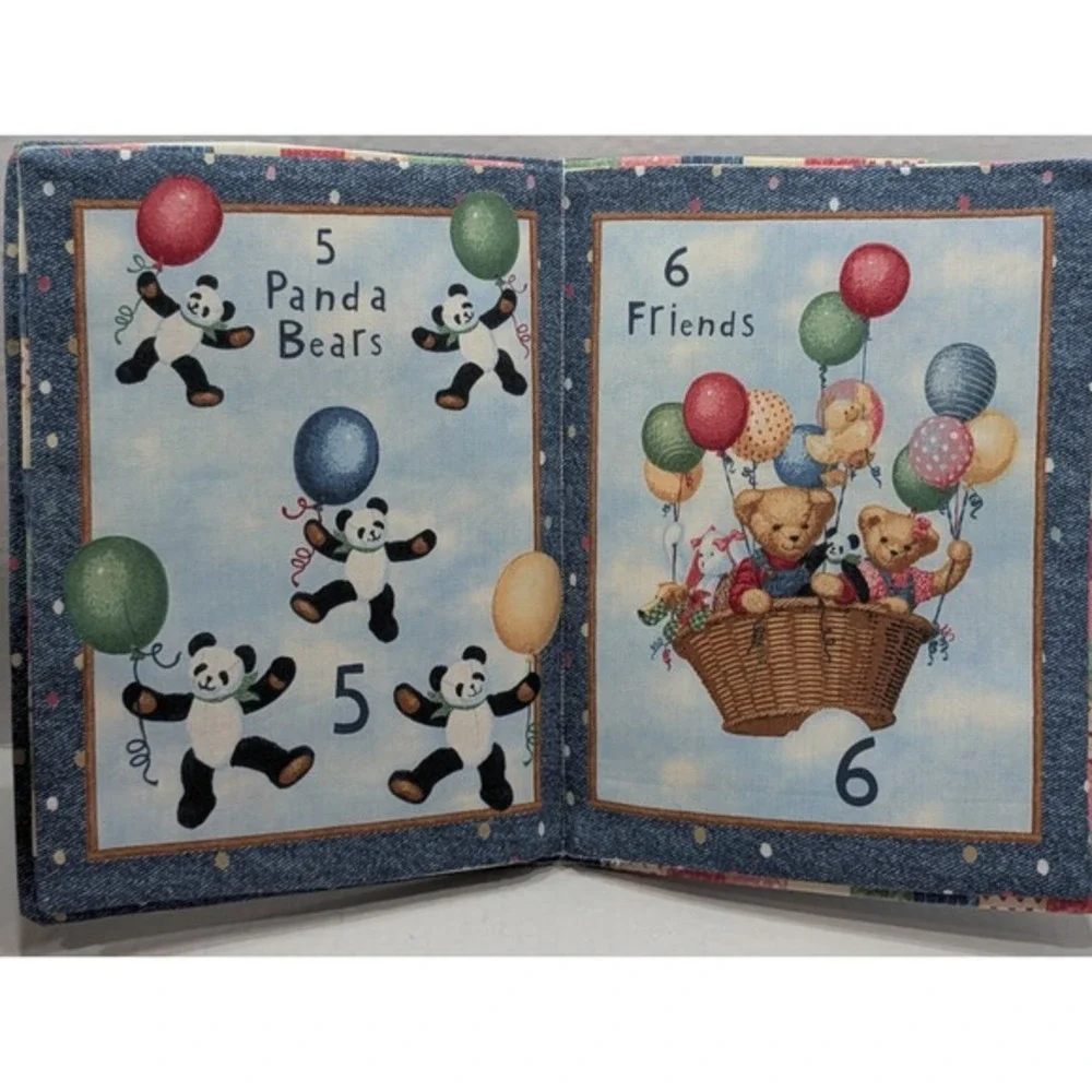 Handmade Teddy Bear Baby Quilt 57x43 Blue Jean Teddy‎ Toys Nursery Blanket